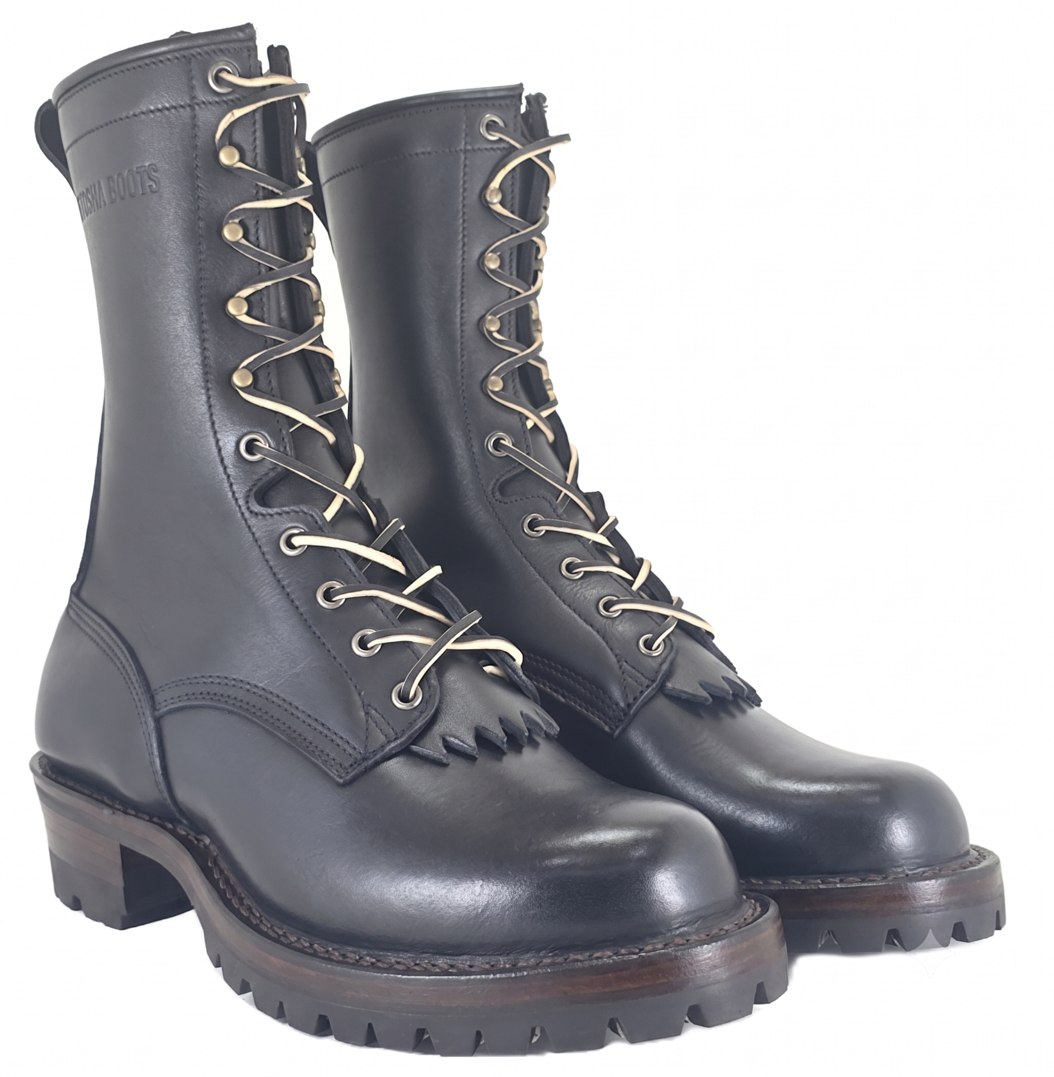 10" High Arch Logging Boot Black Smooth