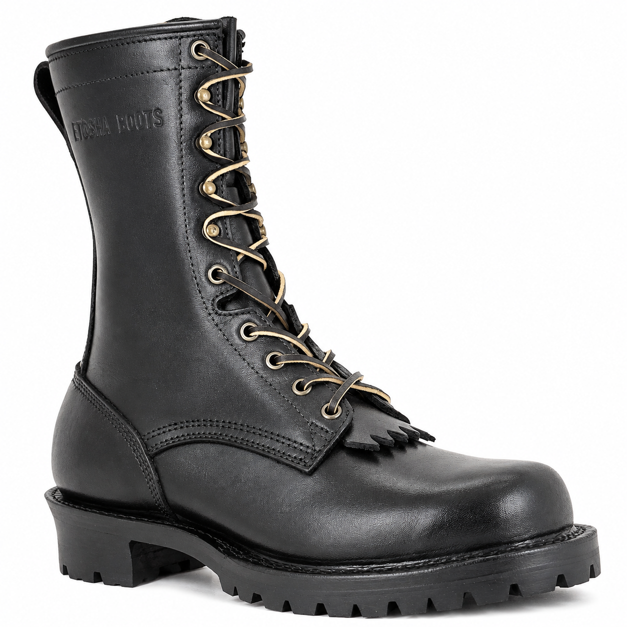 10" Regular Arch Firefighting Boot Black Smooth