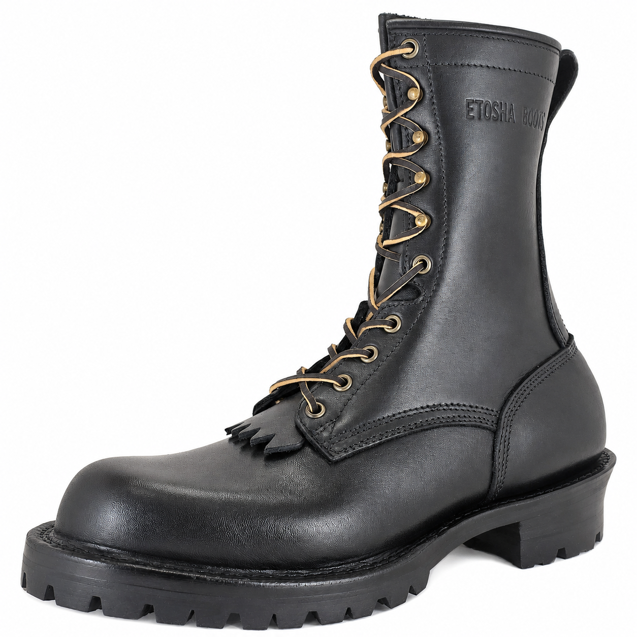 10" Regular Arch Firefighting Boot Black Smooth