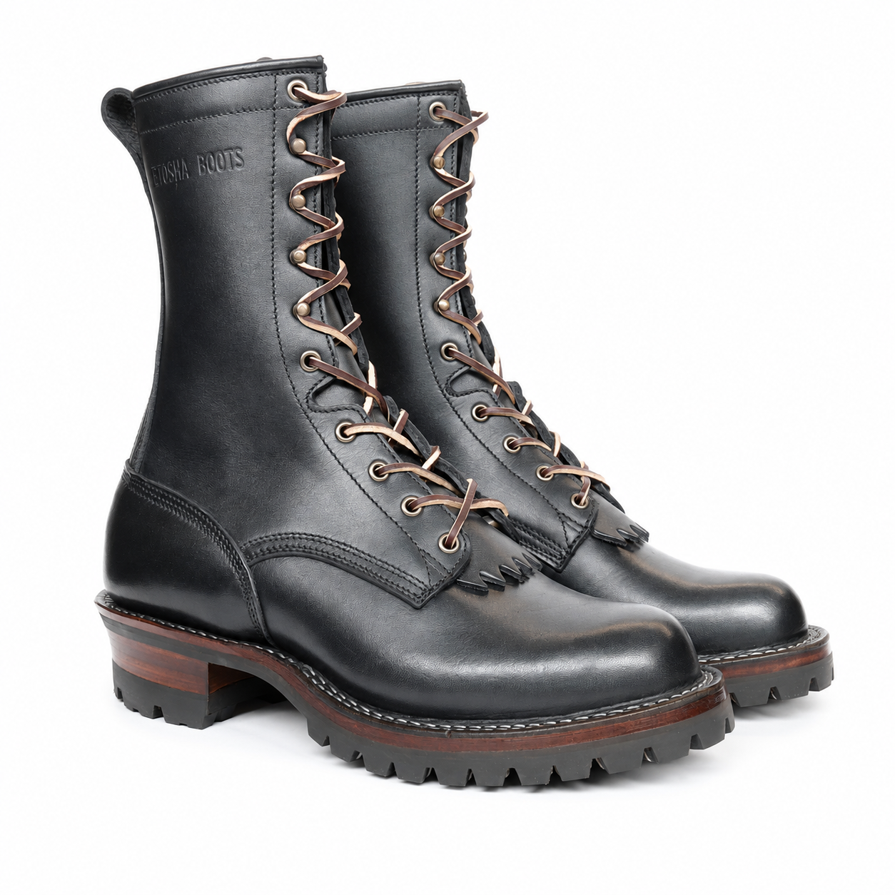 10" High Arch Logging Boot Black Smooth