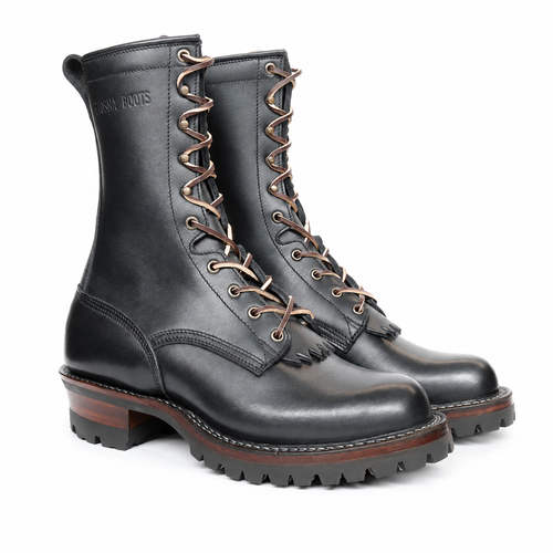 10" High Arch Logging Boot Black Smooth