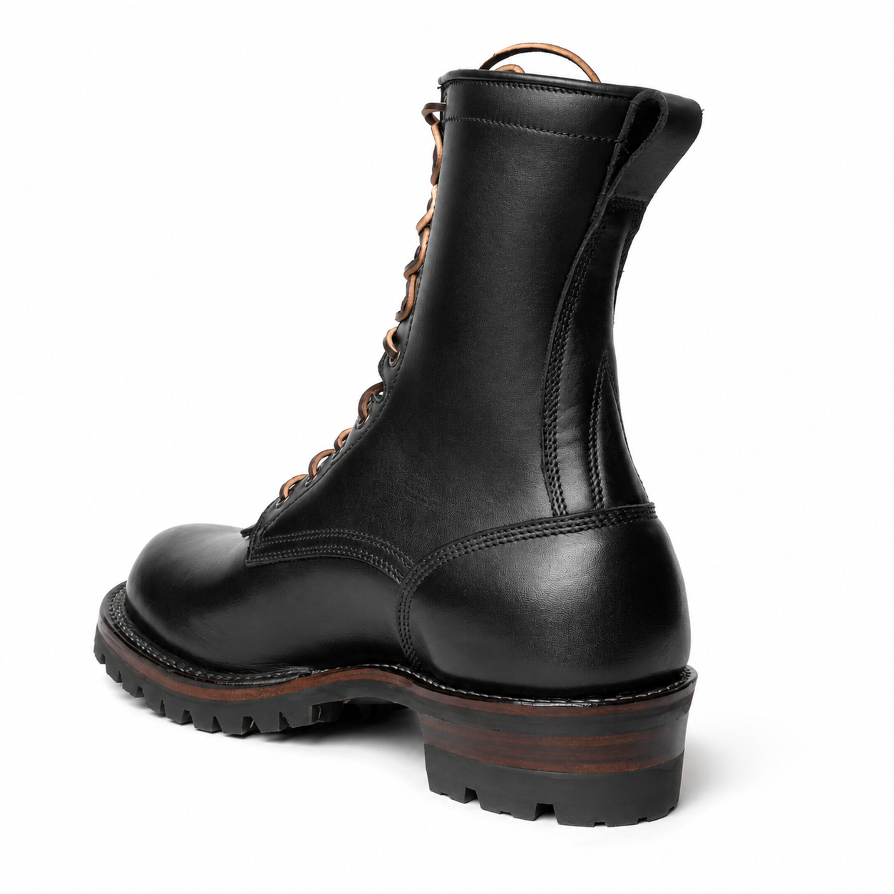 10" Regular Arch Logging Boot Black Smooth