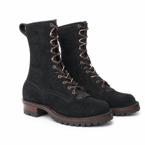 10" High Arch Logging Boot Black Rough