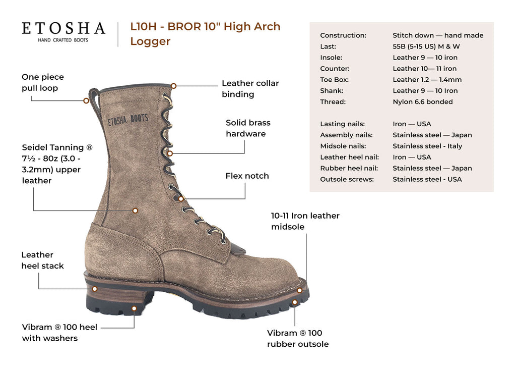 HIGH ARCH  BROWN ROUGH OUT