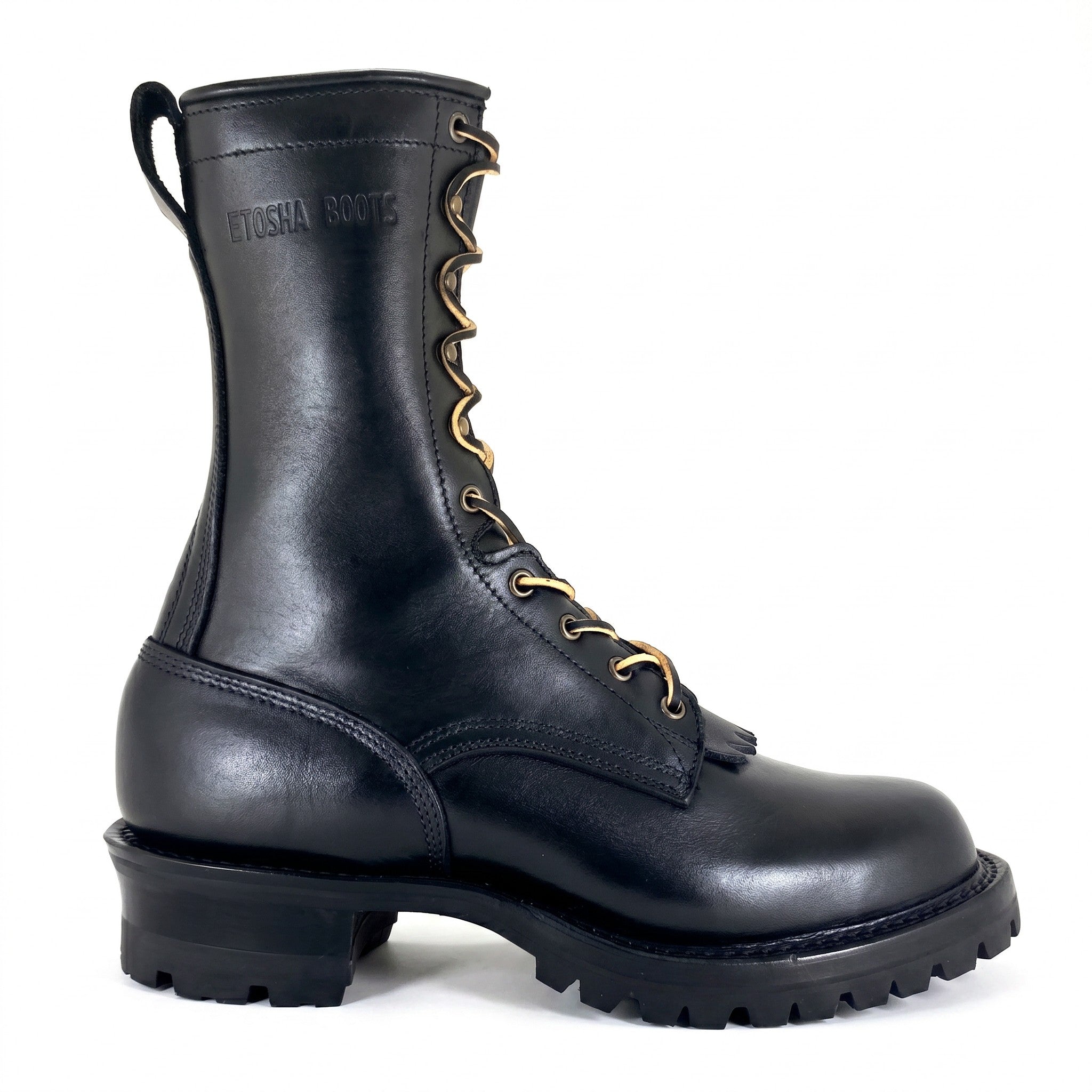 10" High Arch Firefighting Boot Black Smooth