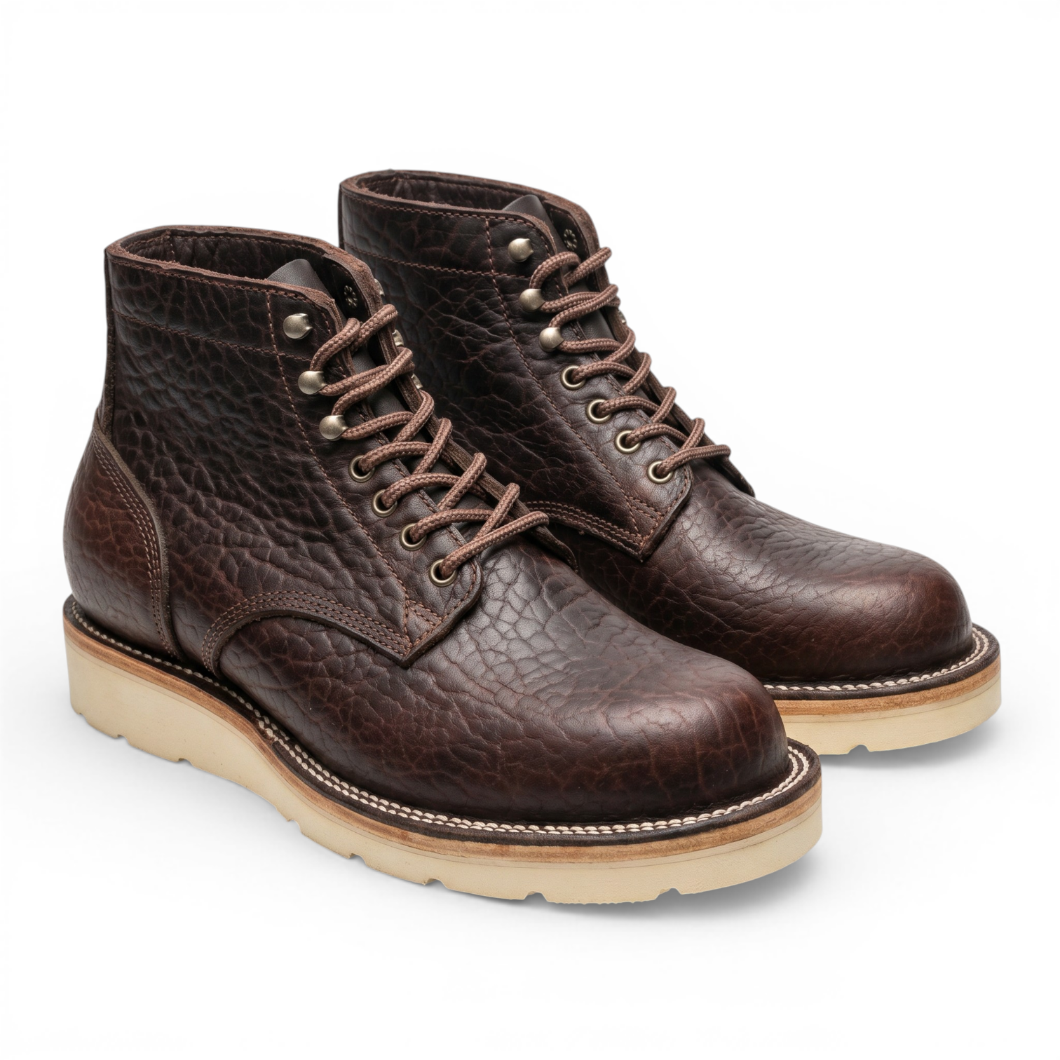 Tribute Mahogany Shrunken Bison Plain Toe
