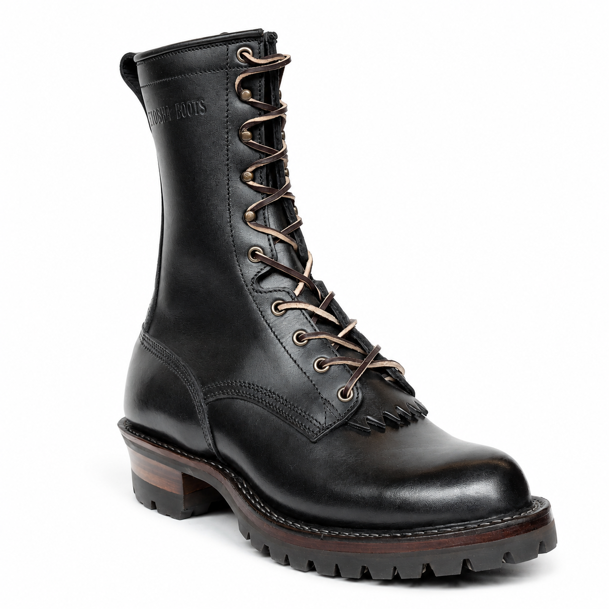 10" High Arch Logging Boot Black Smooth