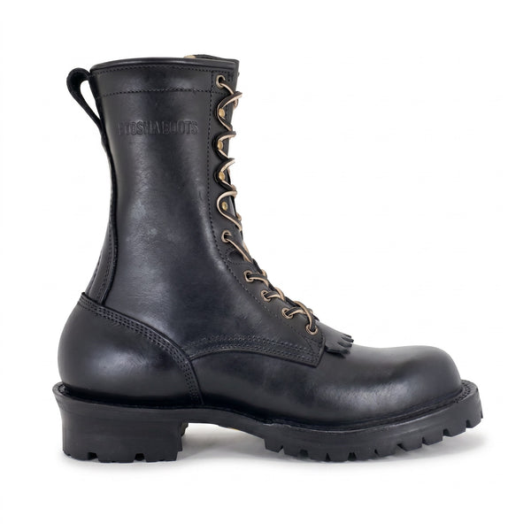 10" Regular Arch Firefighting Boot Black Smooth