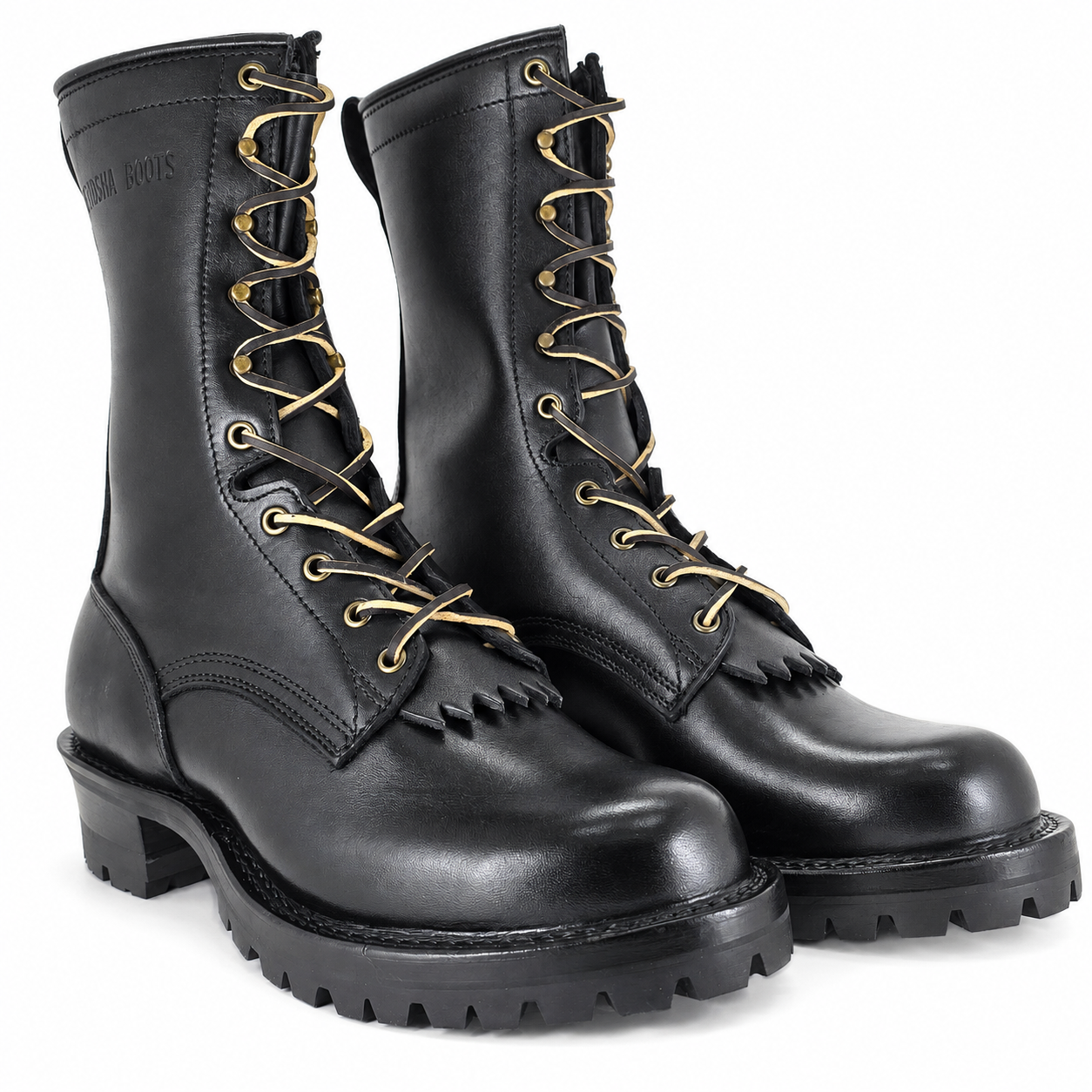 10" Regular Arch Firefighting Boot Black Smooth