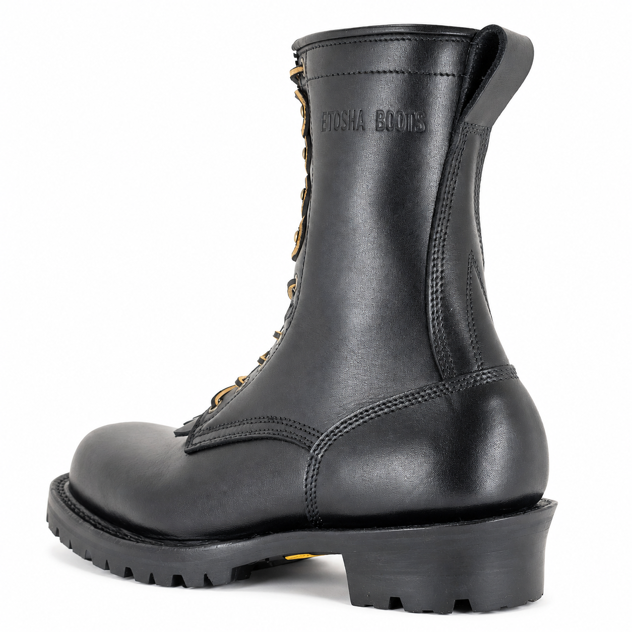 10" Regular Arch Firefighting Boot Black Smooth