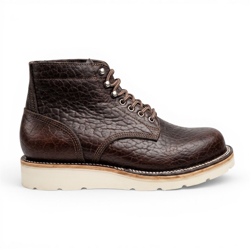 Tribute Mahogany Shrunken Bison Plain Toe