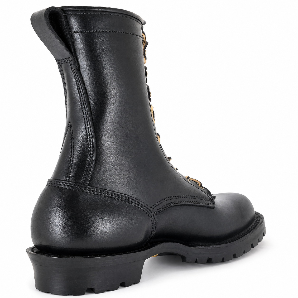 10" Regular Arch Firefighting Boot Black Smooth
