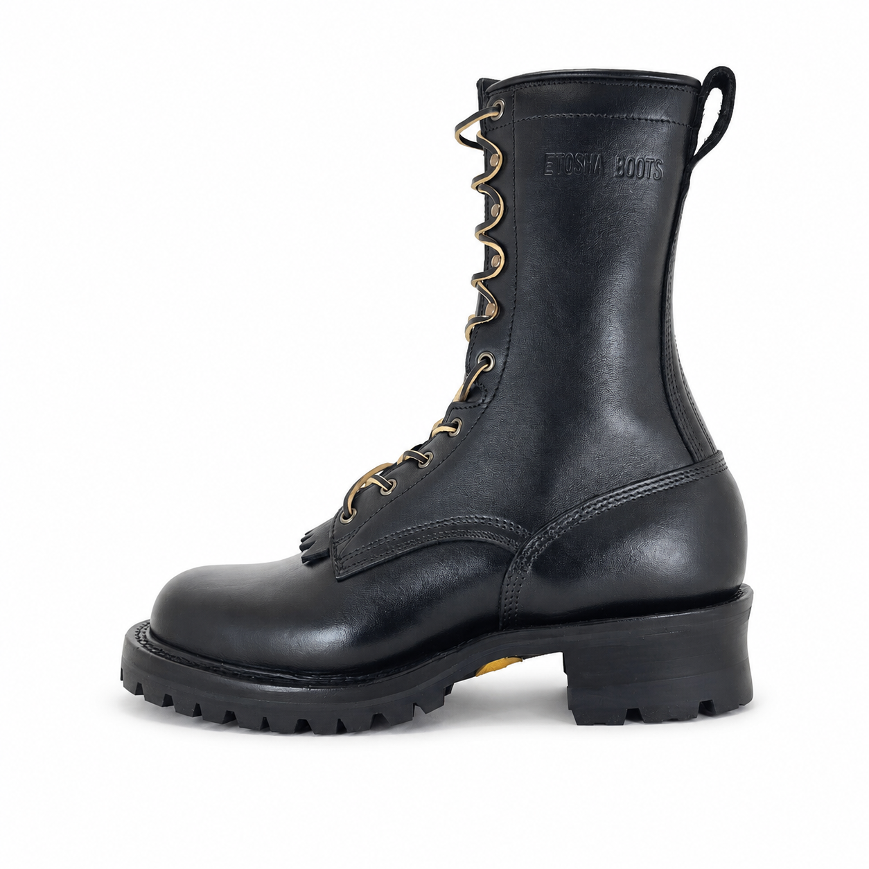 10" High Arch Firefighting Boot Black Smooth